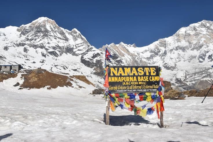 The Annapurna sanctuary, with Machapuchare standing over the approach